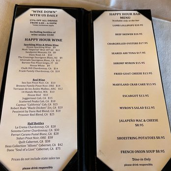 Myron's Prime Steakhouse - Happy hour food menu - Steakhouses Near Me - San Antonio, Texas Myron's Prime Steakhouse - Happy hour food menu - Steakhouses Near Me - San Antonio, Texas