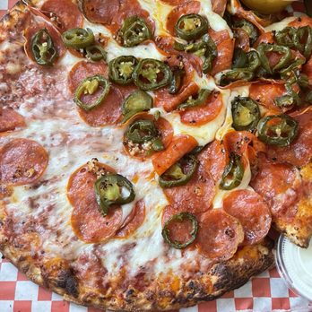 Fat Tomato Pizza - Hot All Pepperoni Pizza. DoorDash driver had toppings sliding to one side. - Pizza Near Me - Los Angeles, California Fat Tomato Pizza - Hot All Pepperoni Pizza. DoorDash driver had toppings sliding to one side. - Pizza Near Me - Los Angeles, California