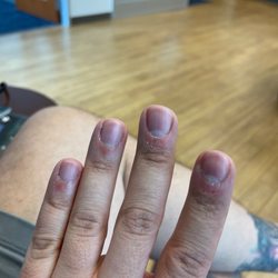 Cute Nails - Terrible manicure, cuticle not cut, nails not buffed.