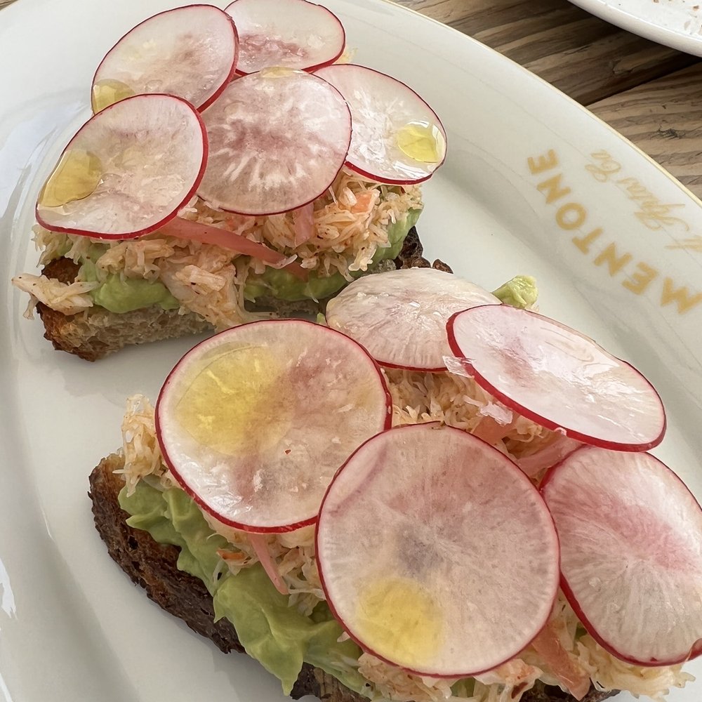 Mentone - Crab Avocado Toast - Italian Near Me - Aptos, California Mentone - Crab Avocado Toast - Italian Near Me - Aptos, California