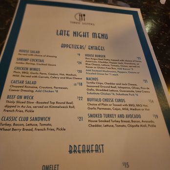 Three Sisters Cafe - Late night menu - Desserts Near Me - Niagara Falls, New York