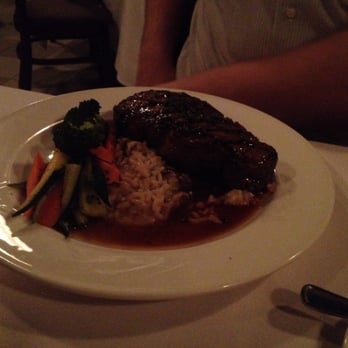 Russell's Restaurant - NY strip w risotto and veggies - Steakhouses Near Me - Bothell, Washington Russell's Restaurant - NY strip w risotto and veggies - Steakhouses Near Me - Bothell, Washington