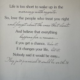 One of the placards on the wall. One of the placards on the wall.