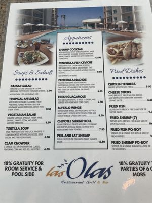 Menu photo 1 Las Olas South Padre Island, TX Menu photo 1 Las Olas South Padre Island, TX