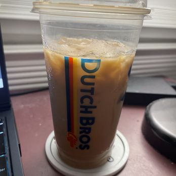 Dutch Bros Coffee - Iced Latte with Vanilla and Peppermint - Juice Bars & Smoothies Near Me - Upland, California