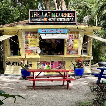 Latin Corner - a bench in front of the latin corner - Food Stands Near Me - Miami, Florida Latin Corner - a bench in front of the latin corner - Food Stands Near Me - Miami, Florida