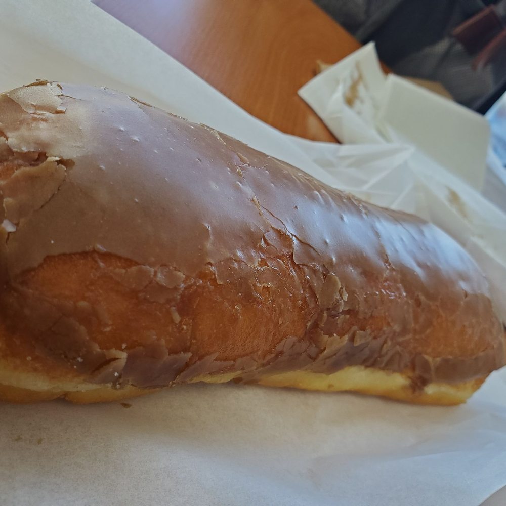 Sweete Time Donuts - half frosted donut--which needed the frosting for taste - Donuts Near Me - East Rancho Domingue, California Sweete Time Donuts - half frosted donut--which needed the frosting for taste - Donuts Near Me - East Rancho Domingue, California