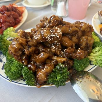 Peter Chu's Skyroom - Sesame beef (we were hoping for Panda Beef like Panda Inn in Pasadena, CA). It's a bit spicy but sweet. - Chinese Near Me - Redding, California Peter Chu's Skyroom - Sesame beef (we were hoping for Panda Beef like Panda Inn in Pasadena, CA). It's a bit spicy but sweet. - Chinese Near Me - Redding, California