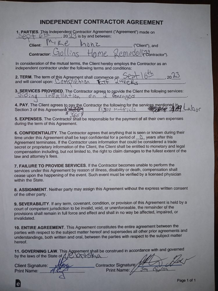 Gollins Home Remodelling and Services - tree service in Osceola, NE