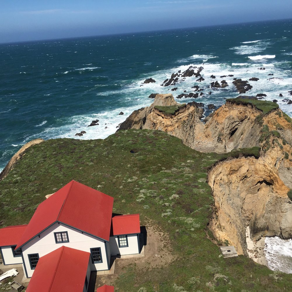 Point Arena Light Station - View looking down from the outdoor balcony - Landmarks & Historical Buildings Near Me - Point Arena, California Point Arena Light Station - View looking down from the outdoor balcony - Landmarks & Historical Buildings Near Me - Point Arena, California