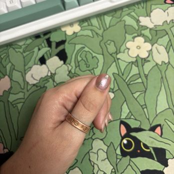 Milavu Nail Studio - Light pink cat eye with star design by Sue - Nail Salons Near Me - Orange, California Milavu Nail Studio - Light pink cat eye with star design by Sue - Nail Salons Near Me - Orange, California