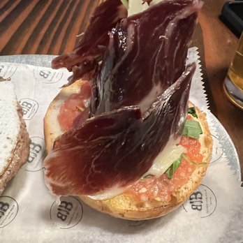 Black Iron Burger - Iberico ham on burger - Burgers Near Me - New York, New York Black Iron Burger - Iberico ham on burger - Burgers Near Me - New York, New York