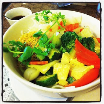 Mai Vietnamese Cuisine - Bun Chay (Vermicelli Rice Noodles with Vegetables and Tofu) - Vietnamese Near Me - Cotati, California Mai Vietnamese Cuisine - Bun Chay (Vermicelli Rice Noodles with Vegetables and Tofu) - Vietnamese Near Me - Cotati, California