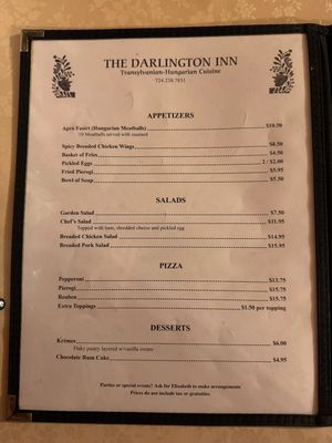 Menu photo 1 Darlington Inn Ligonier, PA Menu photo 1 Darlington Inn Ligonier, PA