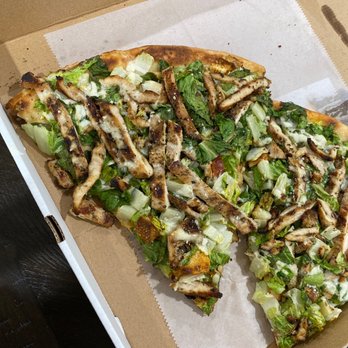 Rosa's Pizza - Chicken Caesar Salad Slice - Pizza Near Me - Great Neck, New York Rosa's Pizza - Chicken Caesar Salad Slice - Pizza Near Me - Great Neck, New York