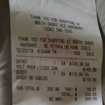 Ace Hardware - GOUGED by ACE $119.99 Quality Chain Corp QV331. Same brand/model $81.99 @ Autozone. MFG states new chains SHOULD NOT be rusty. - Hardware Stores Near Me - Kings Beach, California