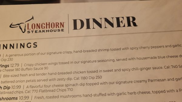 Menu photo 2 LongHorn Steakhouse Skokie, IL Menu photo 2 LongHorn Steakhouse Skokie, IL