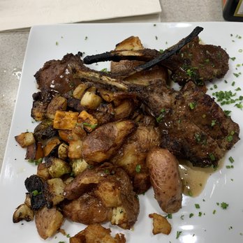 Krave - 3 Lamb chops with smashed red skins and vegetable medley. - New American Near Me - Lapeer, Michigan Krave - 3 Lamb chops with smashed red skins and vegetable medley. - New American Near Me - Lapeer, Michigan
