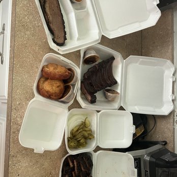 Green's Texas Bbq - Brisket,  Brisket Biscuit Pork Belly Bites 3 Baby Back Ribs - Food Trucks Near Me - Euless, Texas