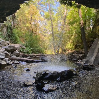 Hedge Creek Falls - View from behind the falls. - Hiking Near Me - Dunsmuir, California Hedge Creek Falls - View from behind the falls. - Hiking Near Me - Dunsmuir, California