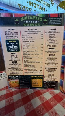 Menu photo 1 Molcajete"s Hatch, NM