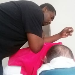 Kai Massage Therapy - Some vibration to the Scapula. Helps to get the area ready to be worked on.