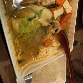 The Thonglor - Tom Yum Noodle Soup with tofu and silver noodles on the side. - Thai Near Me - San Francisco, California The Thonglor - Tom Yum Noodle Soup with tofu and silver noodles on the side. - Thai Near Me - San Francisco, California