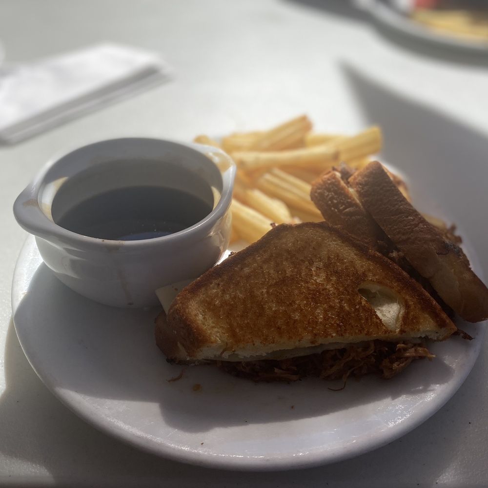 Denny's - The Big Dipper (Tender Roast Beef w/ American cheese and Au Jus) DELICIOUS! - Breakfast & Brunch Near Me - National City, California Denny's - The Big Dipper (Tender Roast Beef w/ American cheese and Au Jus) DELICIOUS! - Breakfast & Brunch Near Me - National City, California