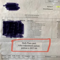 Jeffery R. Graves, DDS - BEWARE BILLING PRACTICES!!
Overbilled $922
Correct balance: ZERO!
Big discrepancy