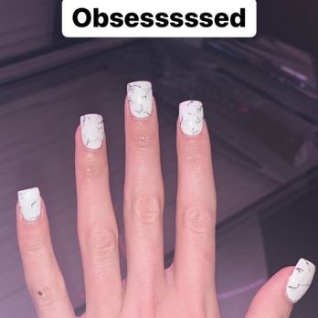 Blush Beauty Bar Nails & Spa - Marble acrylics - Nail Salons Near Me - Morris Plains, New Jersey