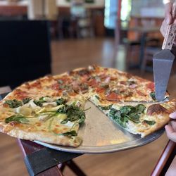 ANY Pizzeria - Half meat, half spinach artichoke chicken pie