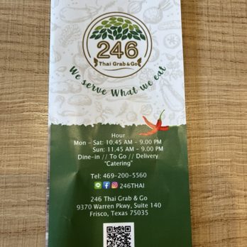 246 Thai Grab & Go - Menu - Thai Near Me - Frisco, Texas
