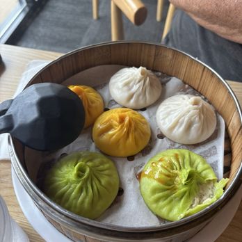 Dumpling Empire - Tri Tri-Color Steamed Soup Buns (6) - Dim Sum Near Me - Omaha, Nebraska