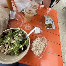 Greek salad and chicken salad Greek salad and chicken salad
