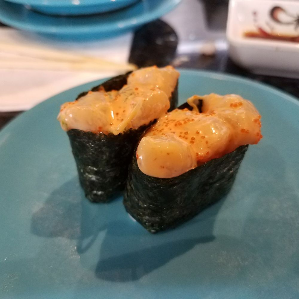 Sushi Zone - Spicy scallops - Conveyor Belt Sushi Near Me - Bothell, Washington Sushi Zone - Spicy scallops - Conveyor Belt Sushi Near Me - Bothell, Washington