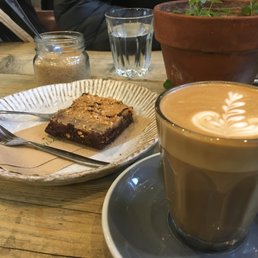 latte and brownie