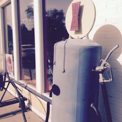 Title Nine - Bike rack and air pump outside