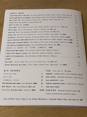 Menu photo 7 State Bird Provisions San Francisco, CA