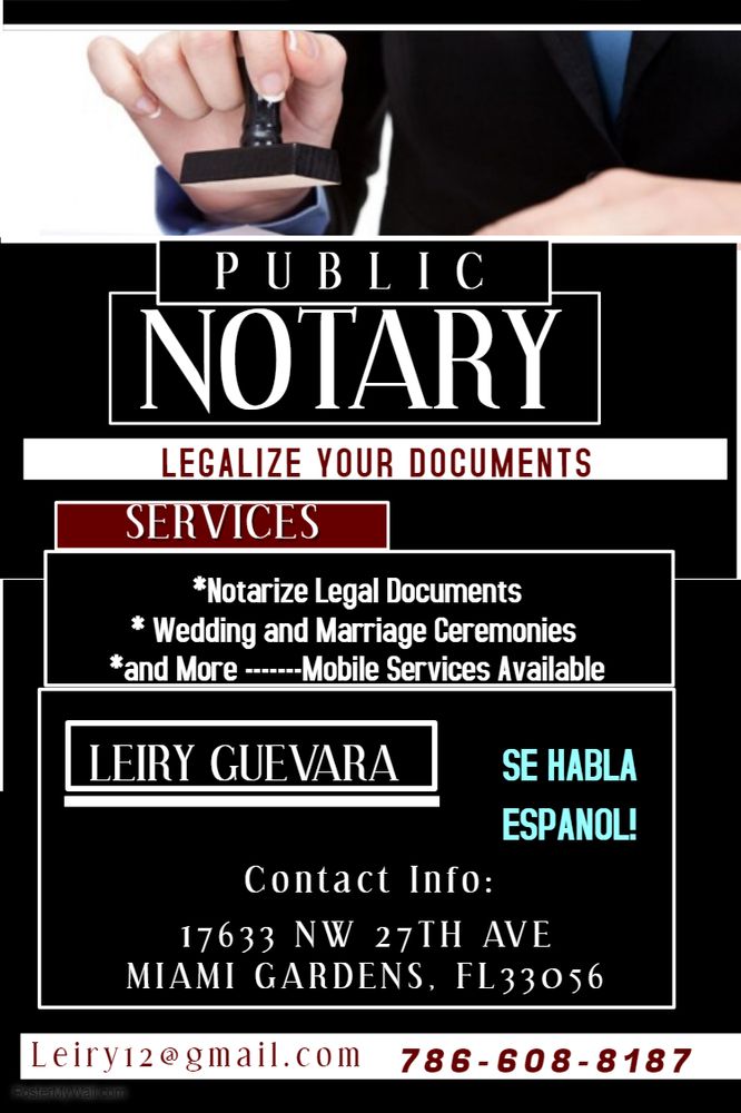 NOTARY PUBLIC SERVICES Miami Gardens, Florida Notaries Phone Number Yelp