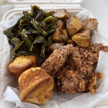 Bantam & Biddy - Chicken tenders, potatoes, spicy greens, cornbread - Southern Near Me - Atlanta, Georgia Bantam & Biddy - Chicken tenders, potatoes, spicy greens, cornbread - Southern Near Me - Atlanta, Georgia