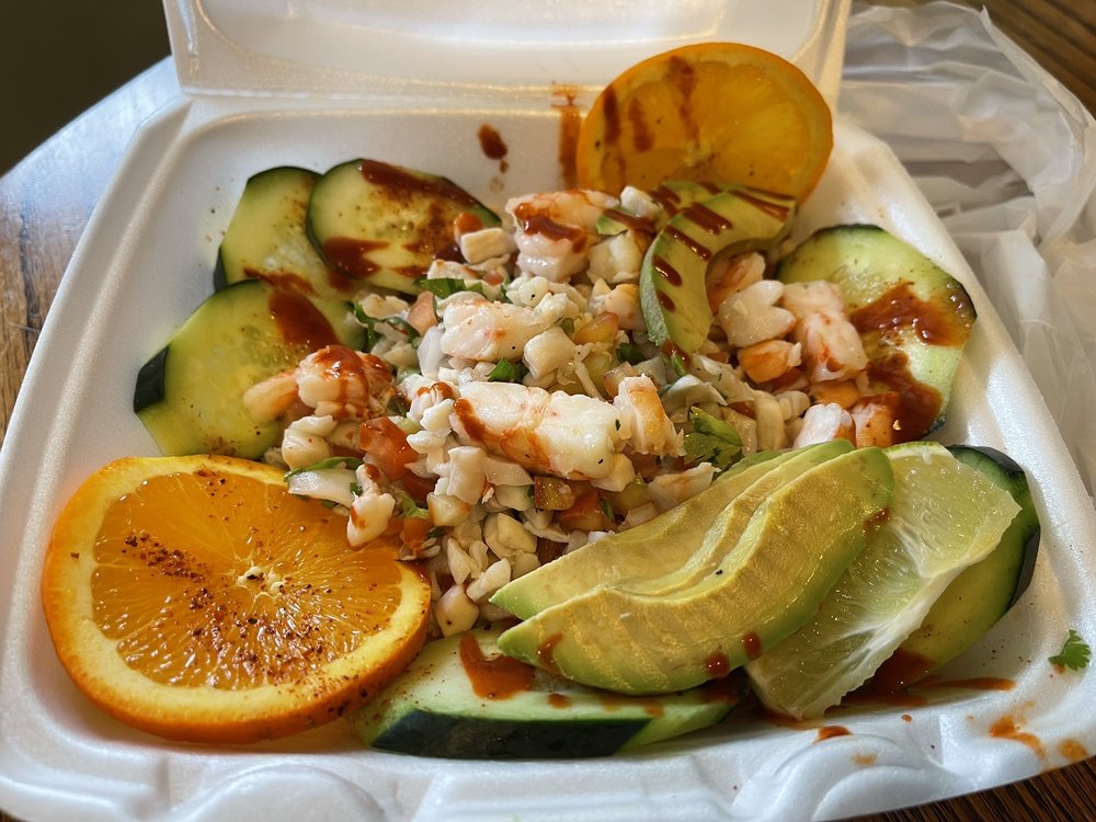 Food from Taqueria and Juicy Fruits