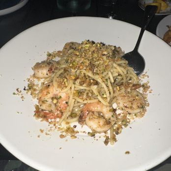 Kitty Dare - Bucatini and shrimp with Pistachio crumbles - Mediterranean Near Me - Atlanta, Georgia Kitty Dare - Bucatini and shrimp with Pistachio crumbles - Mediterranean Near Me - Atlanta, Georgia