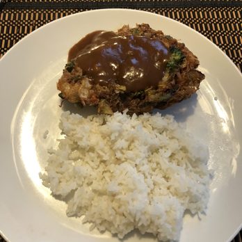 Hunan Gourmet - Vegetable Egg Foo Young with white rice - Chinese Near Me - Island Lake, Illinois Hunan Gourmet - Vegetable Egg Foo Young with white rice - Chinese Near Me - Island Lake, Illinois