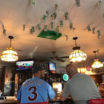 Crabby's - $$$ ceiling - they donate to animal shelters and other great causes - Seafood Near Me - Mays Landing, New Jersey Crabby's - $$$ ceiling - they donate to animal shelters and other great causes - Seafood Near Me - Mays Landing, New Jersey
