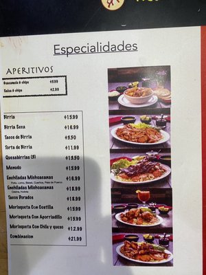 Menu photo 2 Caminos de Michoacán San Jose, CA