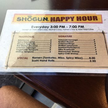 Shogun Restaurant - Happy hour menu - Japanese Near Me - Corona, California