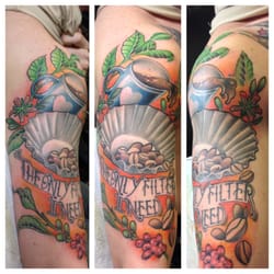 Raw Power Tattoo - The second tattoo Paul put on me.  "The only filter I need."  I love coffee!  I love speaking my mind!
