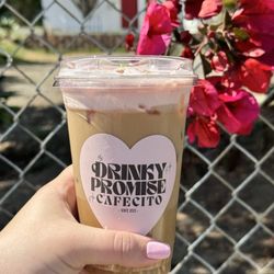 Drinky Promise - Large iced Drinky Promise with oat milk -- YUM.