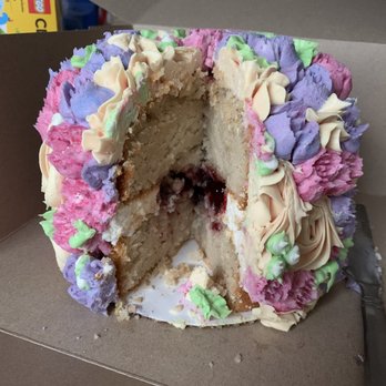 The Littlest Bake Shop - Cherry compote between two layers of almond cake - delish! - Bakeries Near Me - Kansas City, Missouri