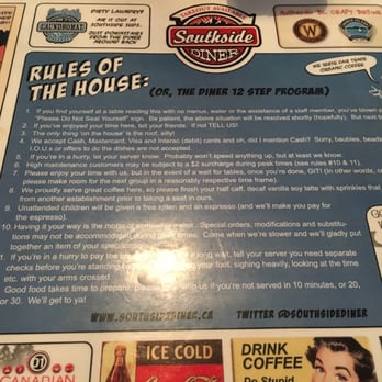 Southside Diner - The rules of the house. - Diners Near Me - Whistler, British Columbia Southside Diner - The rules of the house. - Diners Near Me - Whistler, British Columbia